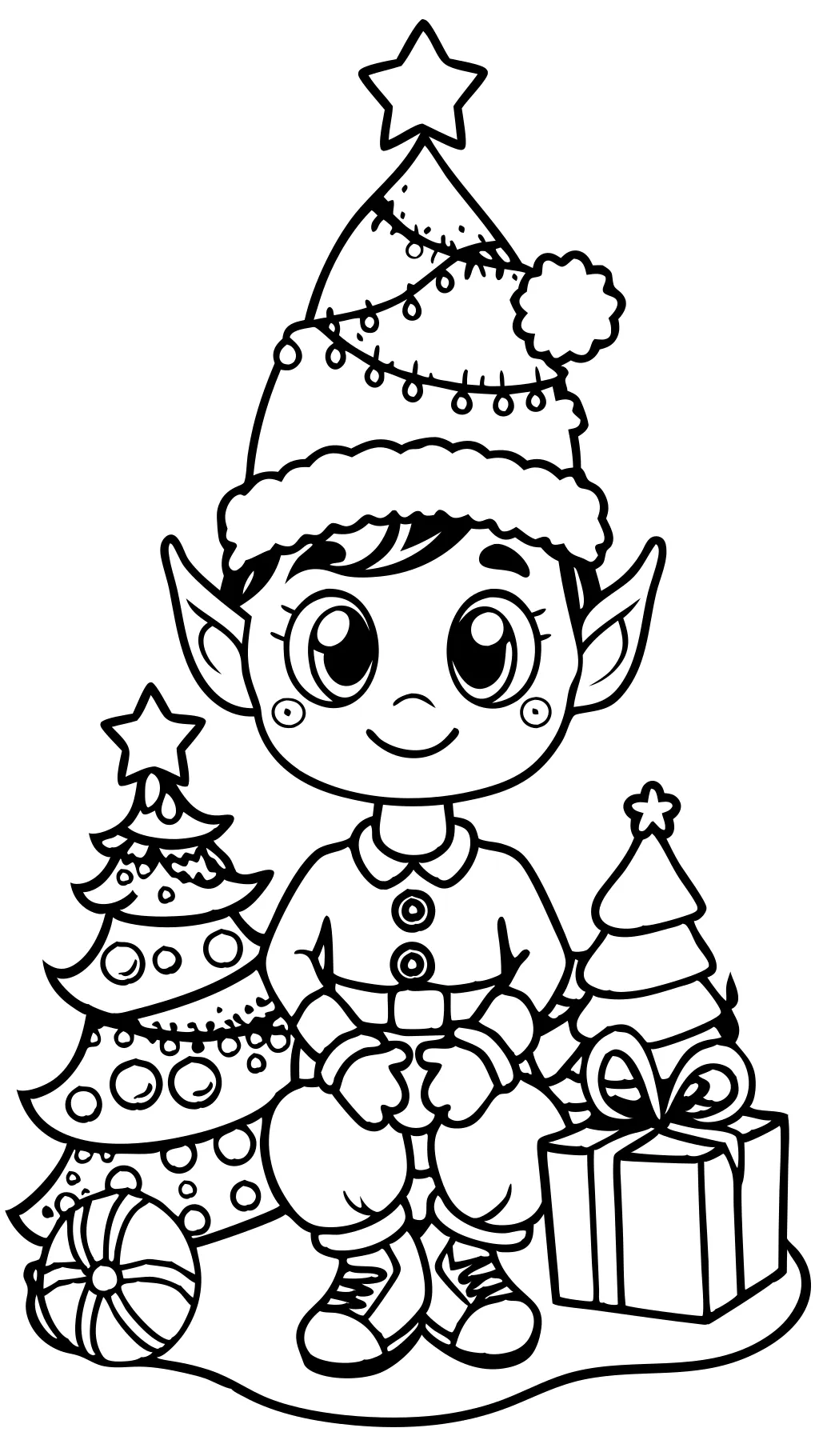 elf on a shelf coloring page